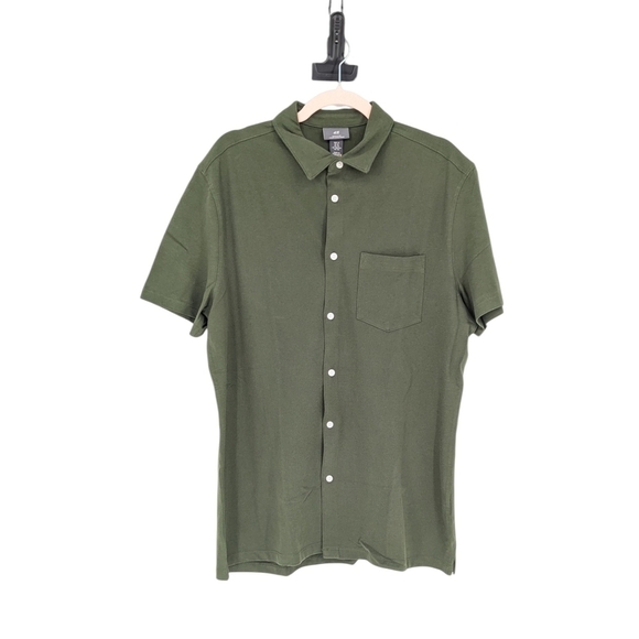 H&M Other - H&M Polo Collar Knit Shirt Green XL tennis prep Business casual preppy classic